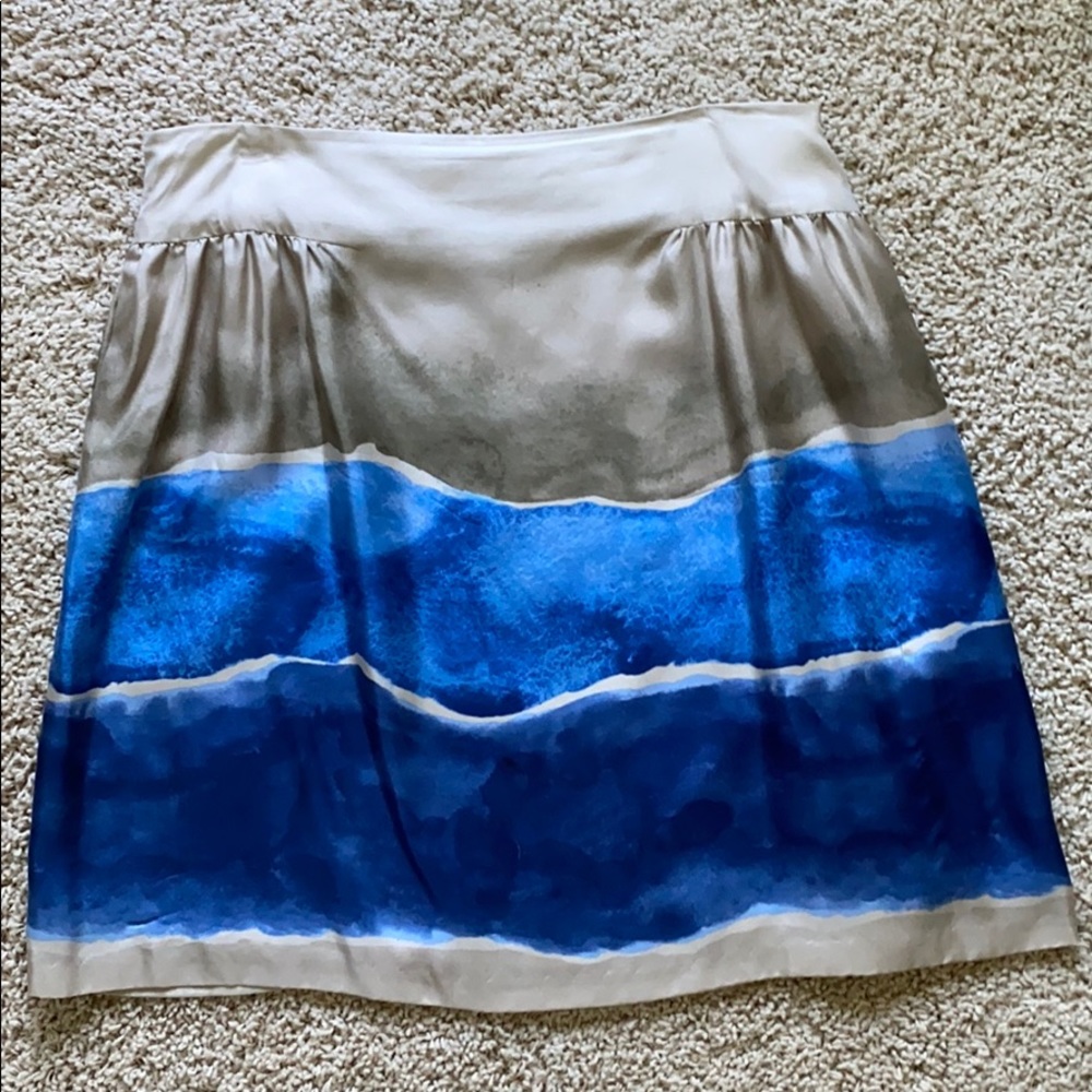 Tan and blue skirt